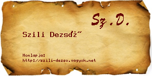 Szili Dezső névjegykártya